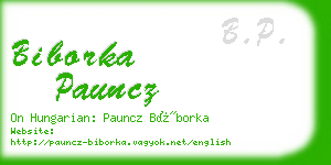 biborka pauncz business card